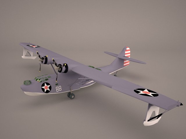 Consolidated PBY 5 Catalina Poser Vue 3D Model