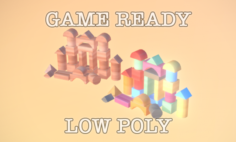 Toy Blocks Display low-poly 3D Model