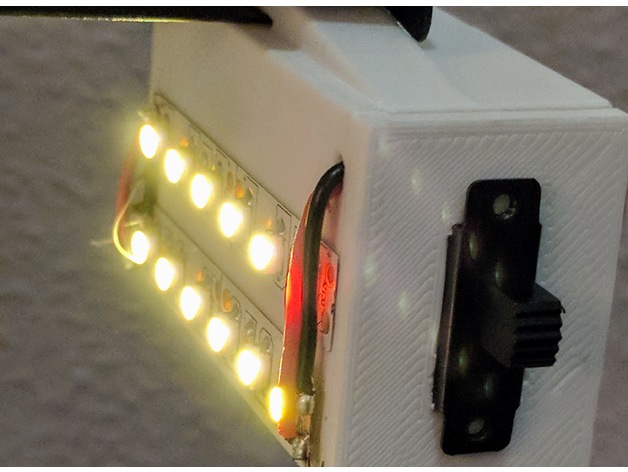 LED, battery, switch clip-on light 3D Print Model