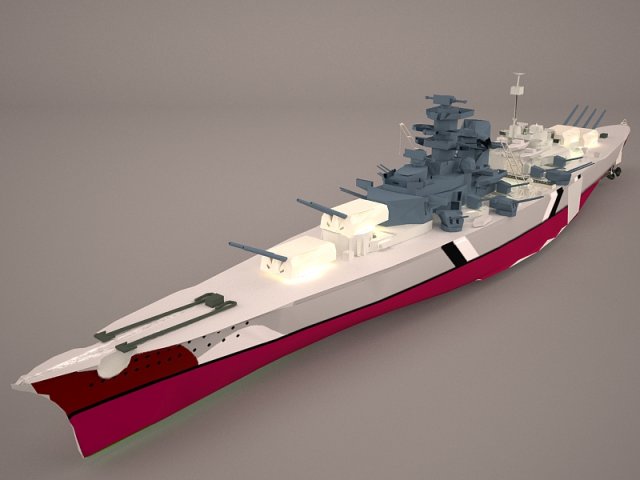Bismarck class battleship 3D Model