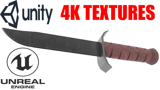 Combat knife 4k 3D Model