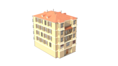 Residential building with cafes Monaco 3D Model