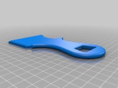Surfboard Wax Comb with Bottle Opener 3D Print Model