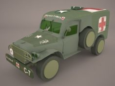 Ambulance Military Car HMMWV m997 Camo 3D Model