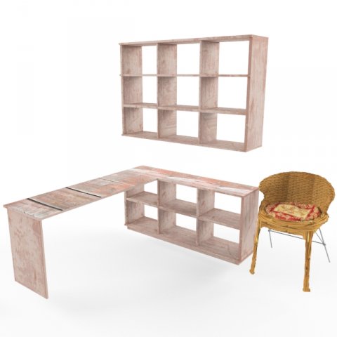 Designer chair furniture work area 3D Model