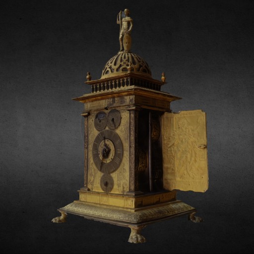 Table clock engraved with Allegories of the Liberal Arts						 Free 3D Model