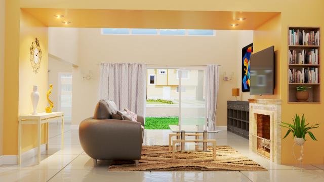 Living room quality 3D Model