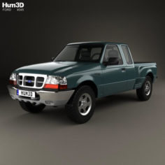 Ford Ranger (NA) Extended Cab Flare Side XLT 1998 3D Model