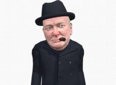 Winston Churchill caricature 3D Model