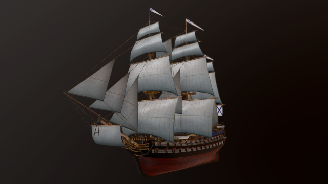 StPavel battleship 3D Model