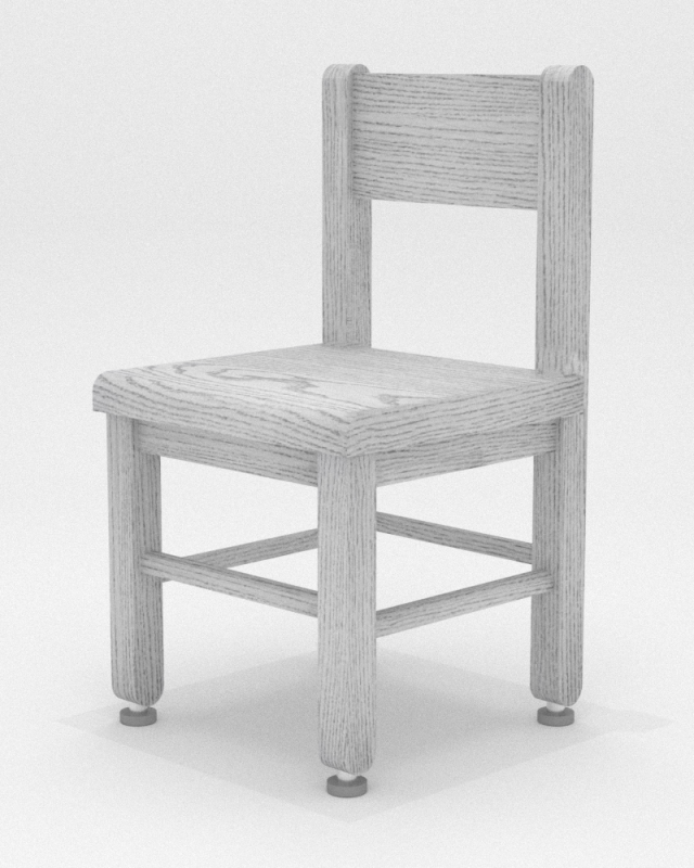 Simple Wooden Chair 3D Model