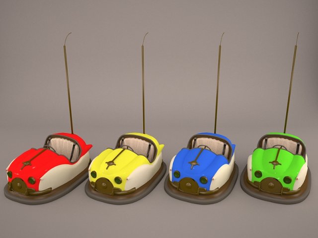 Auto-Scooter and Bumper Cars 3D Model