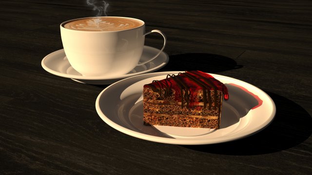 3DS MAX 2015 Coffe and Cake 3D Model