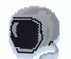 Space Helmet Perler Beads 3D Model