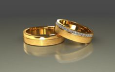 Wedding rings 3D 0013 3D Model