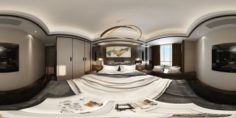 Panoramic Modern Style Family Bedroom Space 08 3D Model
