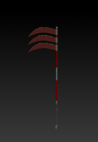 Three-blade sickle with chain 3D Model