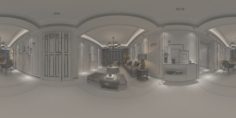 Panoramic Modern Style Family Living Room Restaurant 26 3D Model