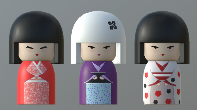 Kokeshi Japanese doll2 3D Model