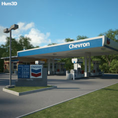 Chevron gas station 001 3D Model