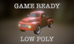 Old Pickup Truck low poly game ready 3D Model