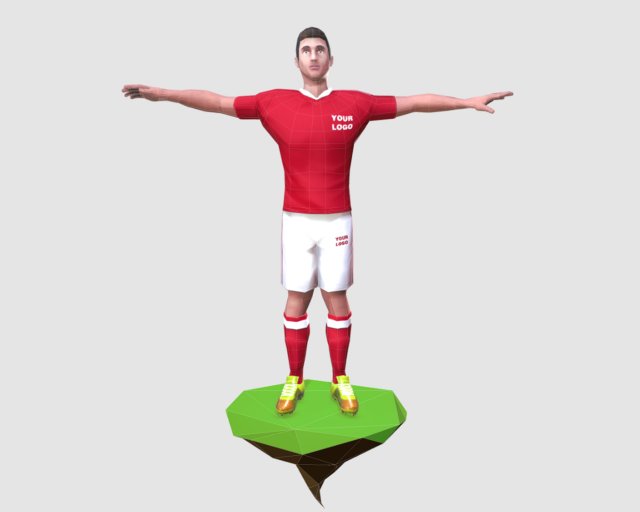 Game Ready Soccer Player 3D Model