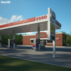 ESSO gas station 001 3D Model