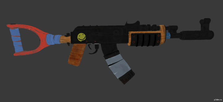 Improvised AK47 Rifle 3D Model