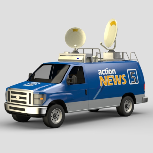 Television News Van 3D Model