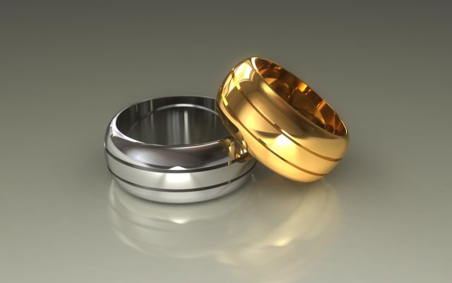 Wedding rings 3D 0022 3D Model