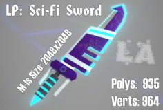 Low Poly Sci-Fi Sword 3D Model