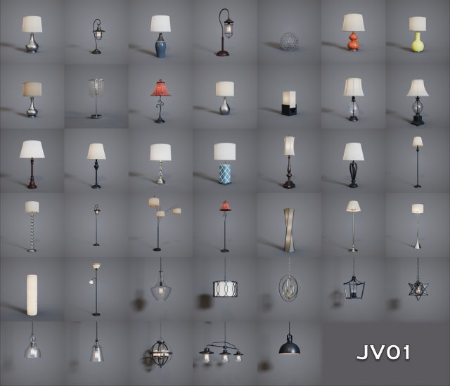 JV01 Collection Lamps 3D Model