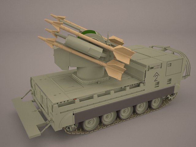 US Multiple Rocket Launcher M270 MLRS Camo 3D Model
