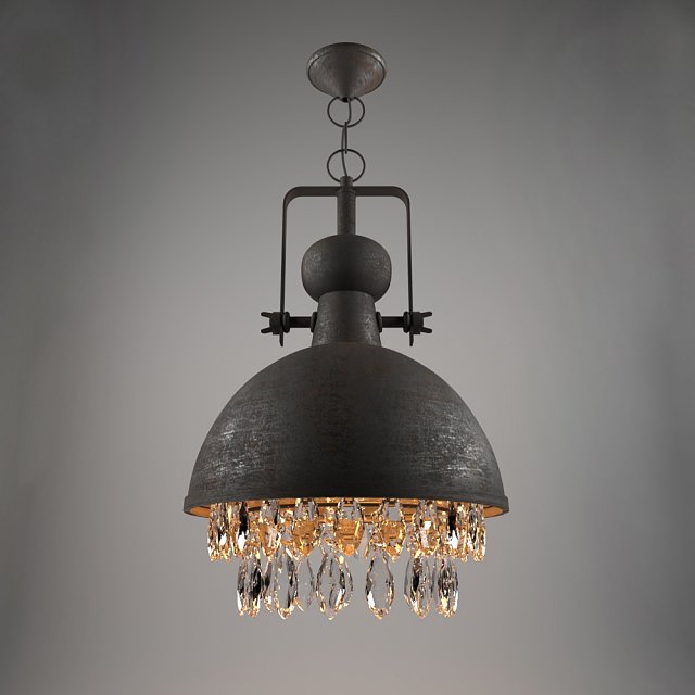 Ceiling lamp INDUSTRIAL PENDANT WITH CRYSTALS 3D Model