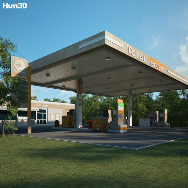 Total Access gas station 001 3D Model