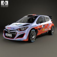 Hyundai i20 WRC with HQ interior 2012 3D Model