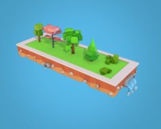 Cartoon Trees Bushes Low Poly Pack 3D Model