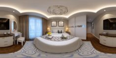 Panorama modern style family bedroom space 11 3D Model