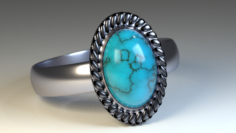 Ring with a precious stone 3D Model