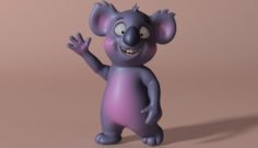 Cartoon koala RIGGED and ANIMATED 3D Model