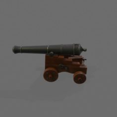 4 pound Ships Cannon 3D Model