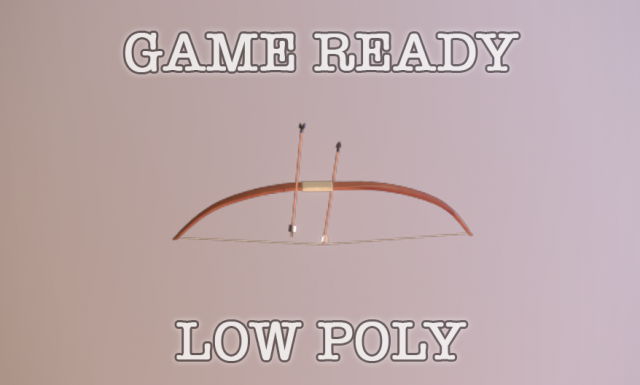 Shooting Bow low poly game ready 3D Model