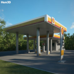 Shell gas station 001 3D Model