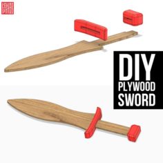 DIY plywood sword Free 3D Model