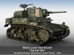 M3A1 Light Tank Stuart – The Pay Off 3D Model