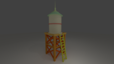 Water Tower Low Poly 3D Model