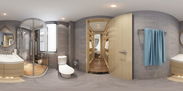 Panorama 360 modern style bathroom toilet space 03 3D Model