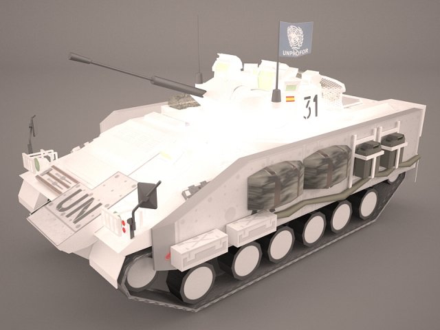 Tank AMX-56 Leclerc United Nations 3D Model