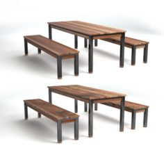 Designer seating set with two textures 3D Model
