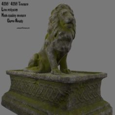 Lion staue 01 3D Model